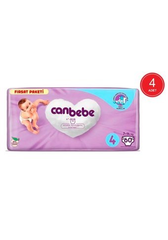 Canbebe Maxi Fırsat Paketi 4 Numara Bantlı Bebek Bezi 4x60 Adet