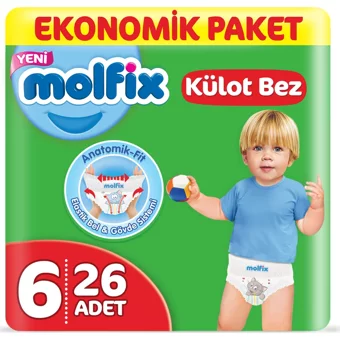 Molfix Extra Large 6 Numara Göbek Oyuntulu Külot Bebek Bezi 26 Adet