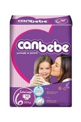 Canbebe Extra Large 6 Numara Bantlı Bebek Bezi 18 Adet