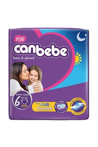 Canbebe Extra Large 6 Numara Bantlı Bebek Bezi 18 Adet