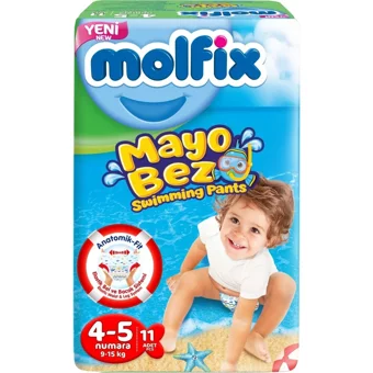 Molfix Swimming Pants 5 Numara Mayo Bebek Bezi 24x11 Adet