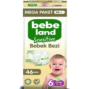 Bebeland Sensitive 6 Numara Cırtlı Bebek Bezi 46 Adet