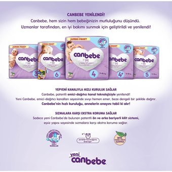 Canbebe Mini Jumbo Paket 2 Numara Bantlı Bebek Bezi 3x42 Adet