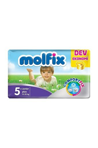 Molfix 3D Junior Plus 5 + Numara Cırtlı Bebek Bezi 44 Adet