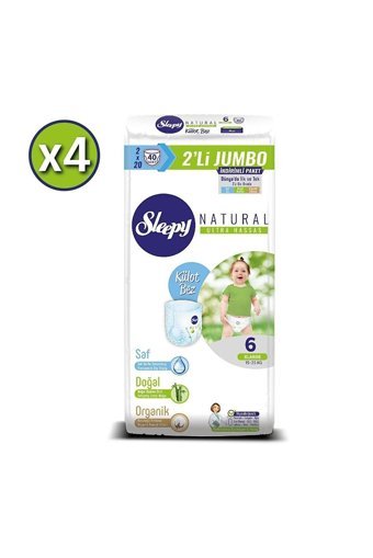 Sleepy Natural Ultra Hassas 6 + Numara Organik Külot Bebek Bezi 160 Adet