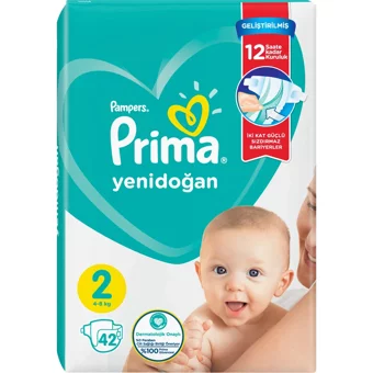 Prima Geliştirilmiş 2 Numara Cırtlı Bebek Bezi