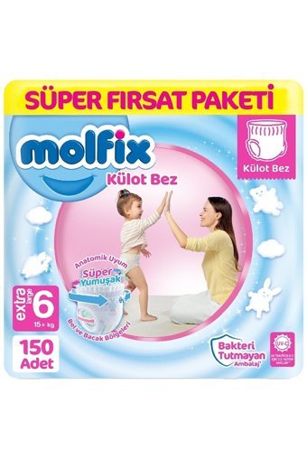 Molfix Süper Yumuşak 6 Numara Külot Bebek Bezi 3x50 Adet