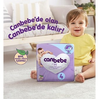 Canbebe Fırsat Paketi 2 Numara Bantlı Bebek Bezi 2x72 Adet + Islak Mendil