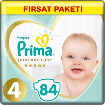 Prima Premium Care 4 Numara Cırtlı Bebek Bezi 84 Adet