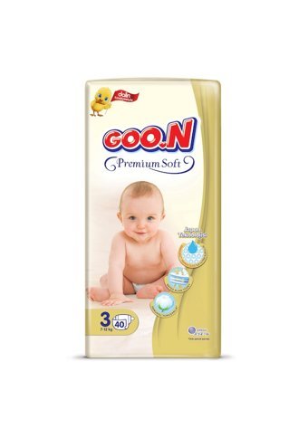 Goon Premium Soft 3 Numara Cırtlı Bebek Bezi 40 Adet