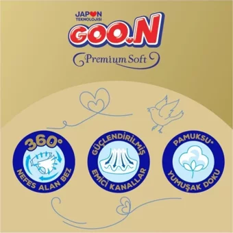 Goon Premium Soft 3 Numara Cırtlı Bebek Bezi 160 Adet
