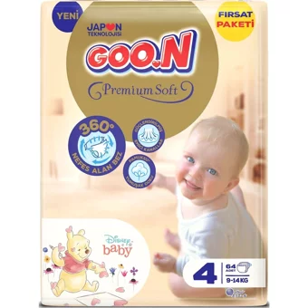 Goon Premium Soft Maxi 4 Numara Cırtlı Bebek Bezi 128 Adet