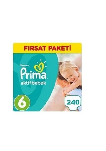 Prima Aktif Bebek 6 Numara Cırtlı Bebek Bezi 240 Adet