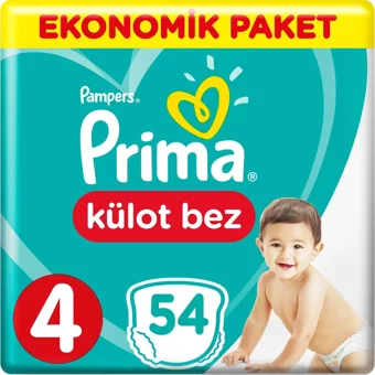 Prima Ekonomik Paket 4 Numara Külot Bebek Bezi 54 Adet