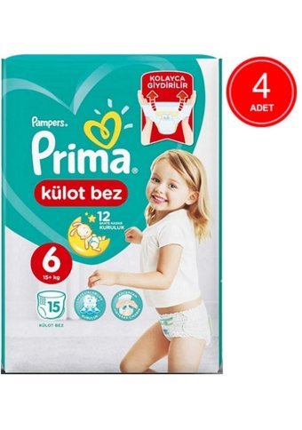 Prima Extra Large 6 Numara Külot Bebek Bezi 4x15 Adet