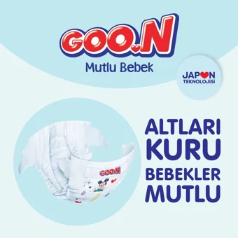 Goon Mutlu Bebek Midi 3 Numara Cırtlı Bebek Bezi 180 Adet