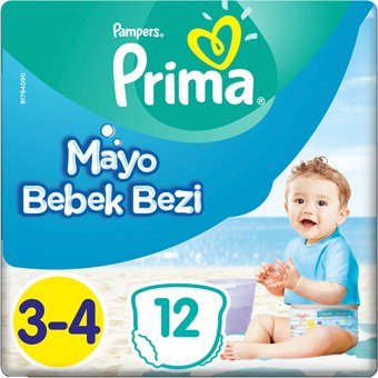 Prima Midi 3-4 Numara Mayo Bebek Bezi 12 Adet