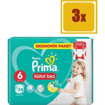 Prima Extra Large Jumbo 6 Numara Mayo Bebek Bezi 34 Adet