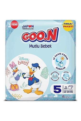 Goon Mutlu Bebek 5 Numara Cırtlı Bebek Bezi 76 Adet