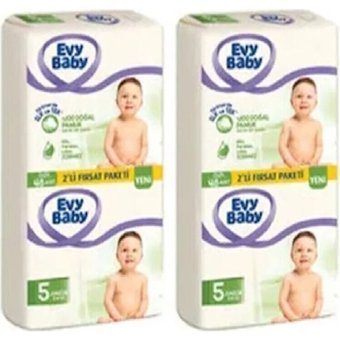 Evy Baby Hipoalerjenik 2'li Fırsat Paketi 4 Numara Cırtlı Bebek Bezi 108 Adet