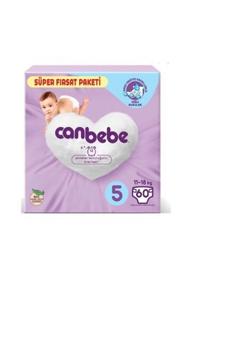 Canbebe 5 Numara Bantlı Bebek Bezi 60 Adet