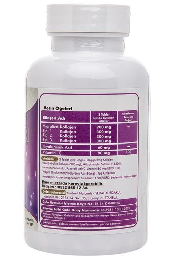 Yurdavit Hyaluronic Acid-C Vitamini Tablet Kolajen 100x900 mg
