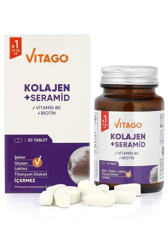 Vitago Collagen, Seramid Tablet Kolajen 30 Tablet