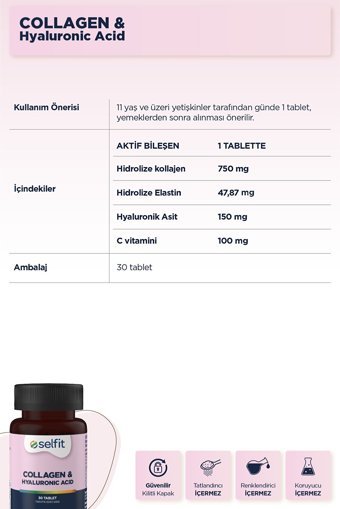 Selfit Hyaluronic Acid Tablet Kolajen 30 Tablet