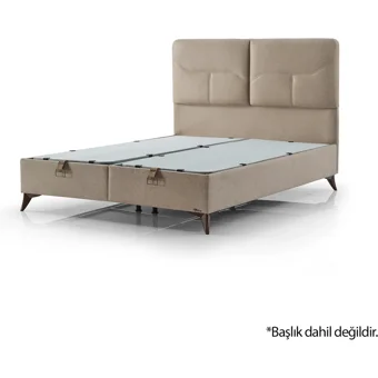 Armis Soft Touch 180 x 200 cm Başlıksız Çift Kişilik Sandıklı Baza Açık Kahverengi