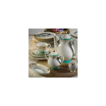 Aryıldız 51021 Yuvarlak Desenli 36 Parça 6 Kişilik Bone China Kahvaltı Takımı Çok Renkli