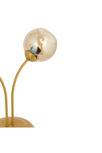 Apliqa Karin Gold Modern Tasarım Tekli Metal - Cam Tek Ayak Abajur Altın