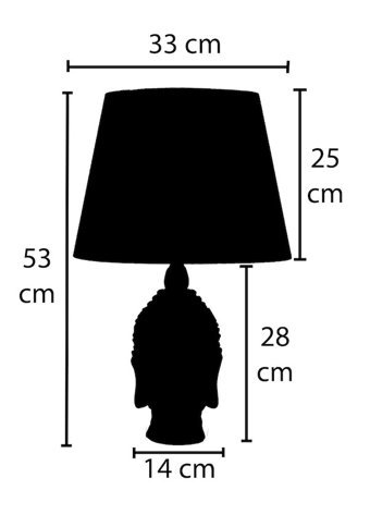 Qdec Modern Dizayn Büyük Buda Yeşil Siyah Tekli Kumaş Tek Ayak Abajur Yeşil-Siyah