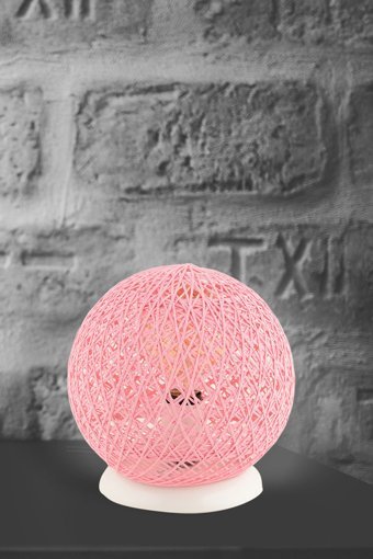 Hmydesign Mudulight Balle Pembe Ipaj-56 Tekli Metal - İp Tek Ayak Abajur Pembe