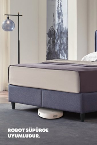 Yataş Lento 160 x 200 cm Başlıklı Çift Kişilik Sandıklı Baza Seti Gri
