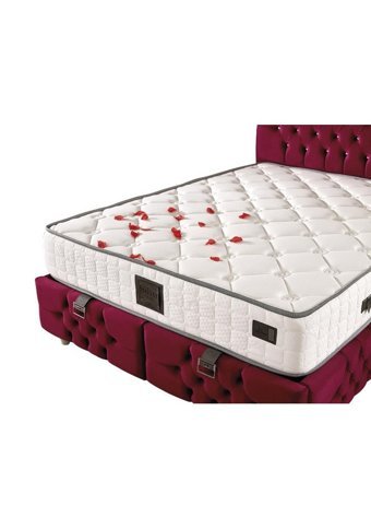 Soft 180 x 200 cm Ayrılabilen Yataklı Başlıklı Çift Kişilik Sandıklı Baza Seti Kırmızı