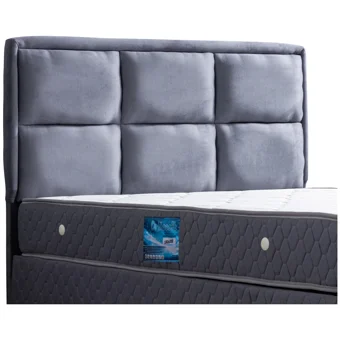 Setay Orthosoft 190 x 140 cm Ayrılabilen Yataklı Başlıklı Çift Kişilik Sandıklı Baza Seti Açık Mavi