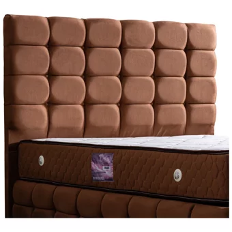 Setay Duke Lüx 160 x 200 cm Ayrılabilen Yataklı Başlıklı Çift Kişilik Sandıklı Baza Seti Açık Kahverengi