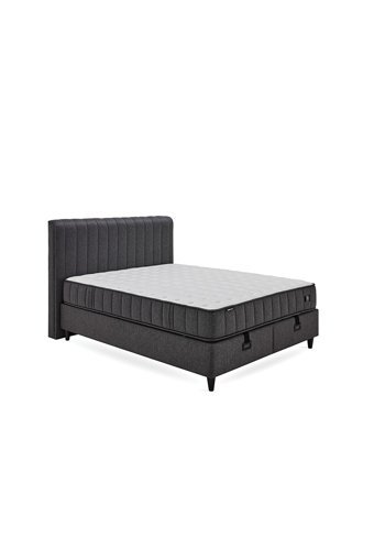 Yataş Lento 160 x 200 cm Yataklı Başlıklı Çift Kişilik Sandıklı Baza Seti Siyah