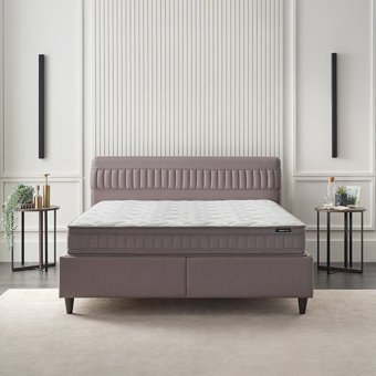 Yataş Somni 150 x 200 cm Yataklı Başlıklı Çift Kişilik Sandıklı Baza Seti Kahverengi
