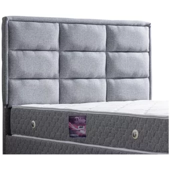 Setay Grande 200 x 160 cm Ayrılabilen Yataklı Başlıklı Çift Kişilik Sandıklı Baza Seti Gri