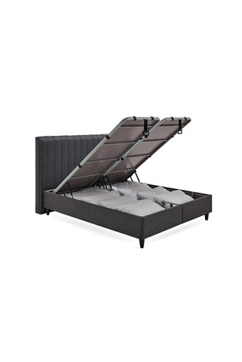 Yataş Lento 140 x 190 cm Başlıklı Çift Kişilik Sandıklı Baza Seti Siyah