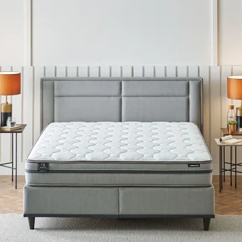 Yataş Fresh Sense 140 x 190 cm Yataklı Başlıklı Çift Kişilik Sandıklı Baza Seti Gri