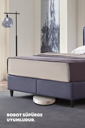 Yataş Canto 140 x 190 cm Yataklı Başlıklı Çift Kişilik Sandıklı Baza Seti Antrasit