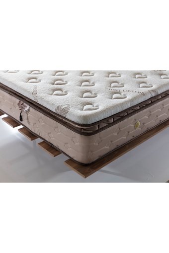 Bora Yatak Elif 160 x 200 cm Ayrılabilen Yataklı Başlıklı Çift Kişilik Sandıklı Baza Seti Krem