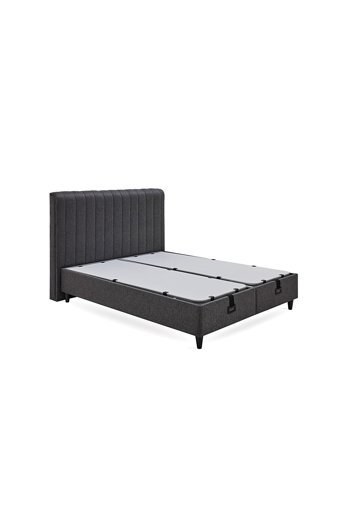 Yataş Lento 120 x 200 cm Başlıklı Çift Kişilik Sandıklı Baza Seti Siyah
