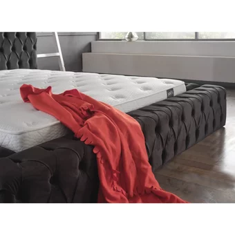 Niva Baza Black Pearl 150 x 200 cm Başlıklı Çift Kişilik Baza Seti Siyah