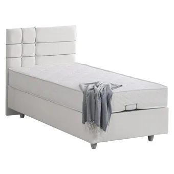 Setay Almada 90x200 cm Başlıklı Yataklı Sandıklı Tek Kişilik Baza Seti Beyaz