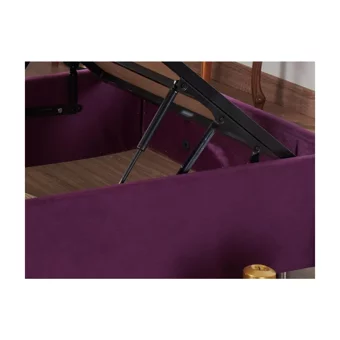 Niron Yatak Violet 90x190 cm Başlıklı Sandıklı Tek Kişilik Baza Seti Mor