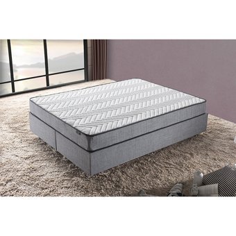 Niron Yatak Silver 90x190 cm Başlıklı Yataklı Sandıklı Tek Kişilik Baza Seti Gri
