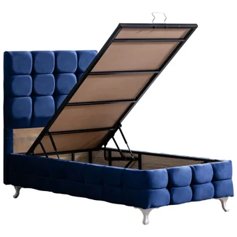 Setay Duke Lüx 120x200 cm Başlıklı Yataklı Sandıklı Tek Kişilik Baza Seti Lacivert